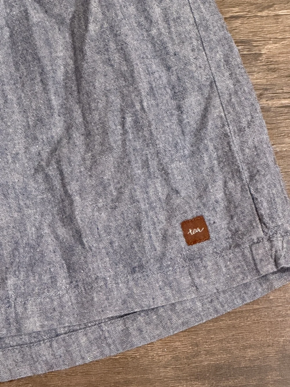 Sleeveless Heather Grey Blue  Pleated Cotton / Linen Girls' Dress